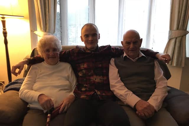 Joshua Barnes (centre) with his grandmother Brenda and his late grandfather, Charles Swift, who served an incredible 62 years as councillor.