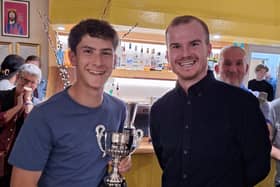 Castor CC prize winners Noah Weston (left) and Stuart Dockerill.