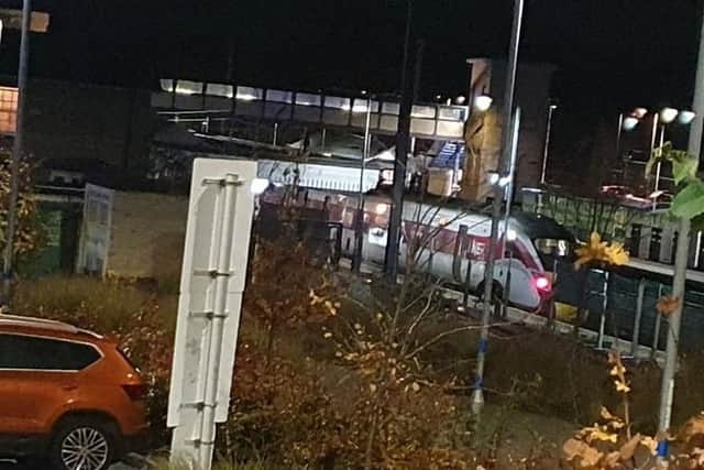 The train at Huntingdon Station