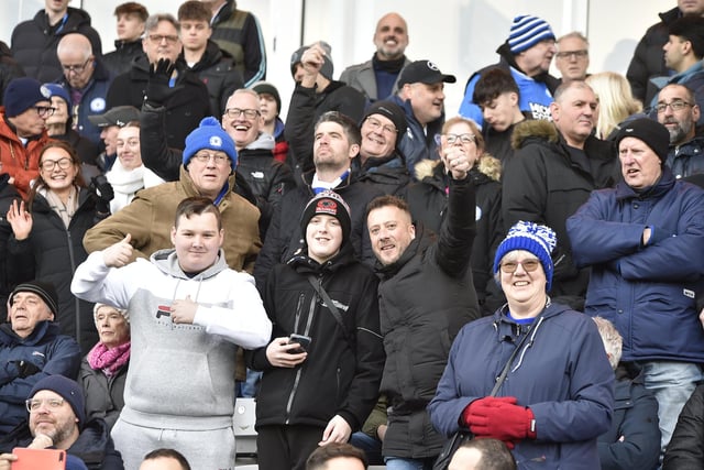 Peterborough United fans watch the 2-2 draw with Reading.