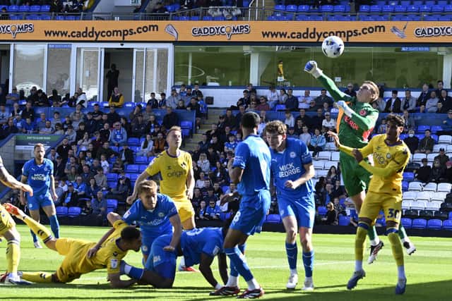 The Posh defence came under plenty of aerial pressure at Lincoln City. Photo David Lowndes.