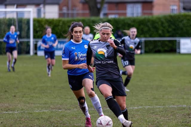 Tara Kirk in action for Posh Women v Durham.  Photo: Ruby Red Photography