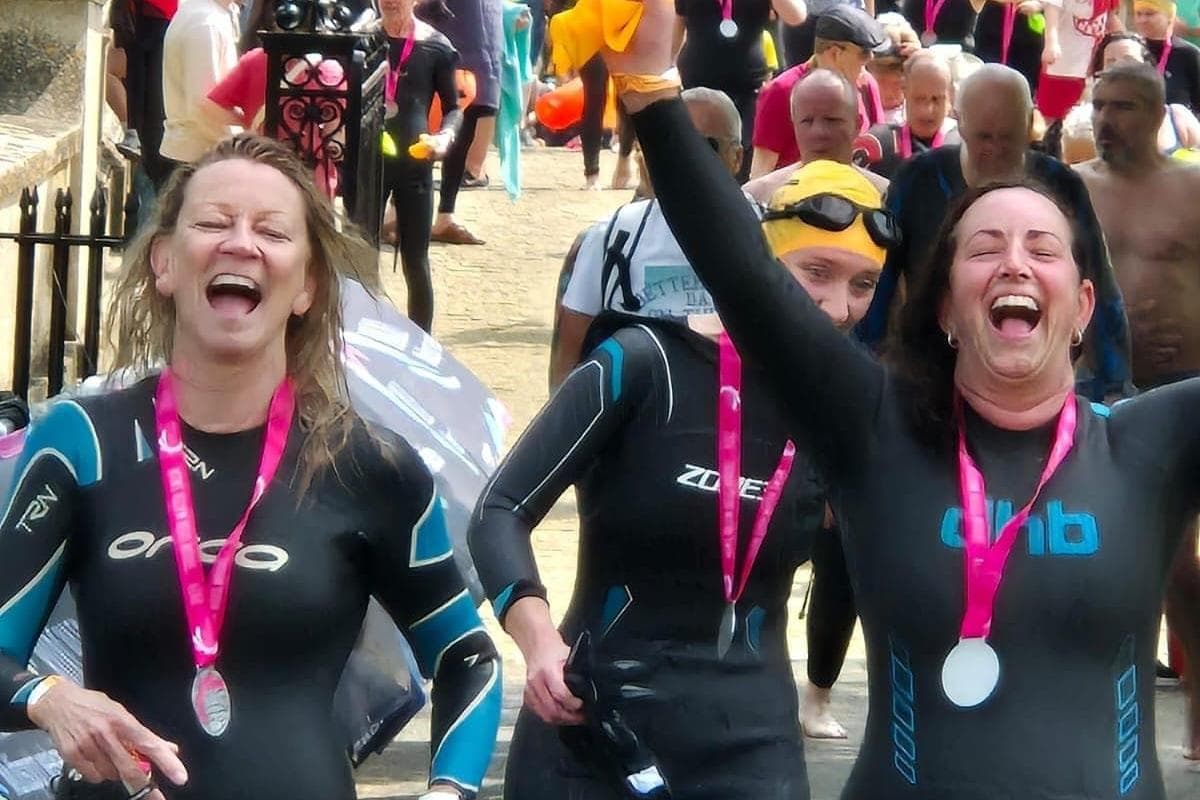 Ceri Edwards UPDATE: Charity hero completes open water swim - smashing fundraising ...