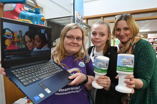 Michelle King, Imogen King, and Louise Evans (L to R) launch their More Little Miracles Campaign at the exhibition.
