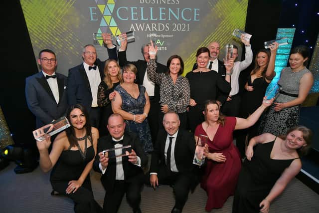 Winners of last year's Peterborough Telegraph Business Excellence Awards.
