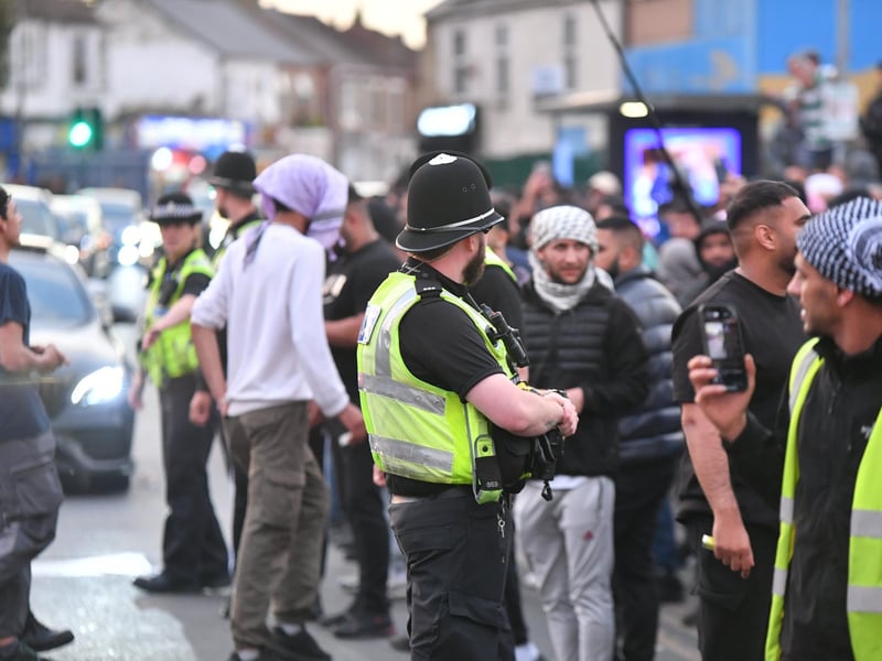 Large crowds were seen in the city.