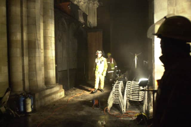 The fire at Peterborough Cathedral in 2001