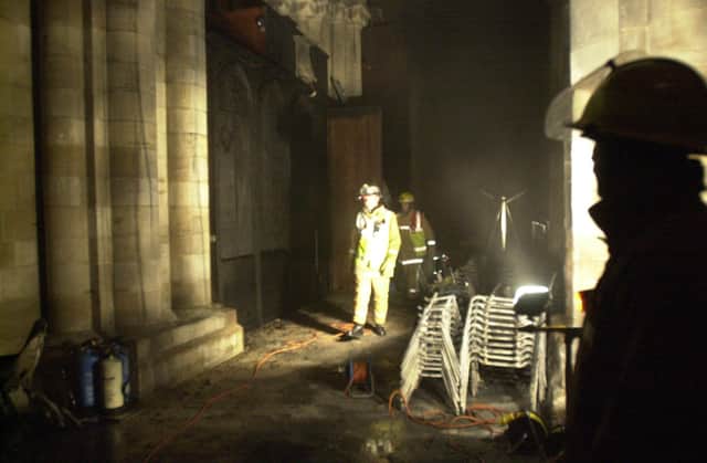 The fire at Peterborough Cathedral in 2001