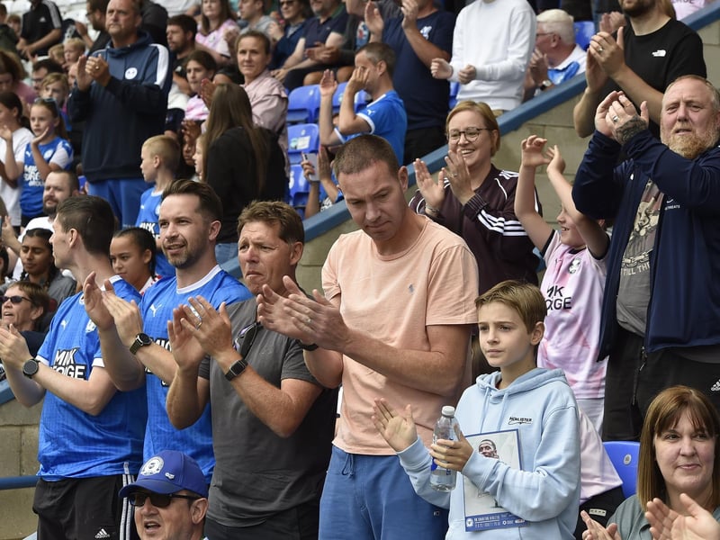 Posh fans at the Weston Homes Stadium for the visit of Charlton.