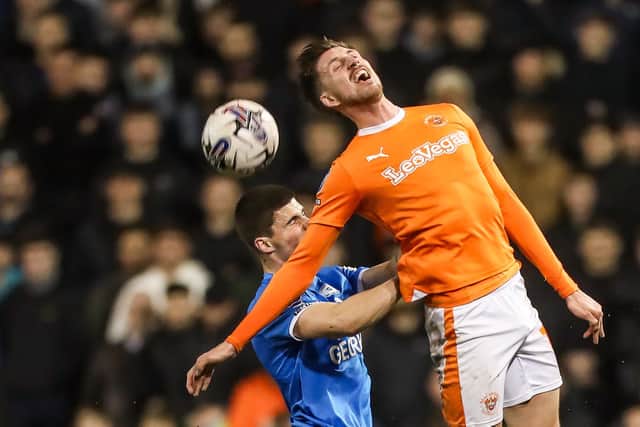 Ronnie Edwards in action for Posh at Blackpool. Photo Joe Dent/theposh.com