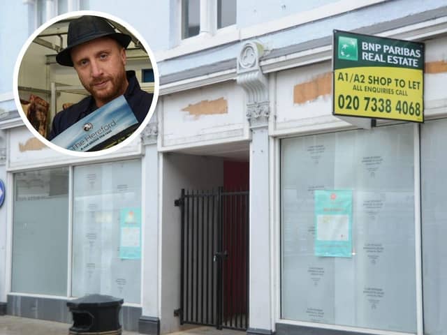 The former Post Office in Cowgate, Peterborough, which entrepreneur James Morgan, inset, is considering turning into a steakhouse restaurant.