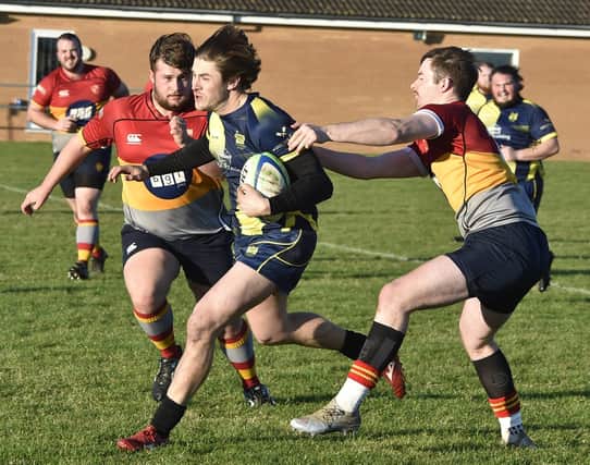 Action from Thorney (in possession) v Peterborough Centurions. Photo: David Lowndes.