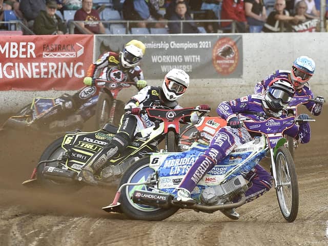 Hans Andersen out in front for Panthers against Belle Vue. Photo: David Lowndes.