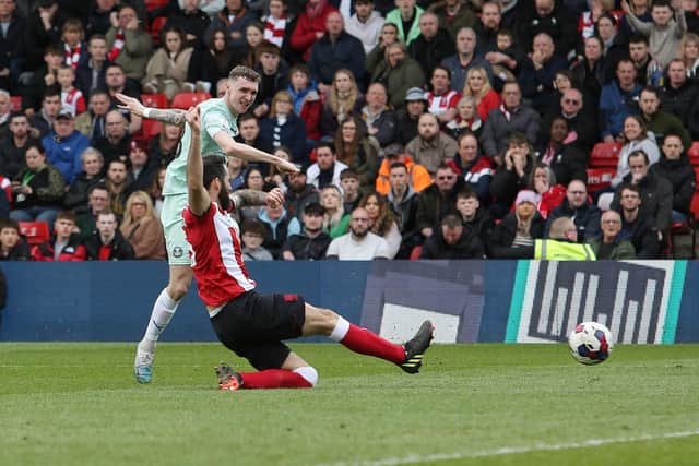 Jack Taylor of Peterborough United scores at Lincoln City. Photo: Joe Dent/theposh.com.