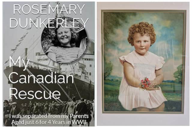 Rosemary's book 'My Canadian Rescue' is currently available on Kindle via Amazon; (right) the author as a six-year-old, just before she was evacuated to Canada in 1940 (image: R. Dunkerley)