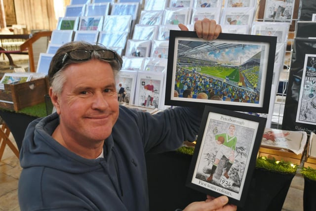 Jeremy Harrington with his J H Football prints