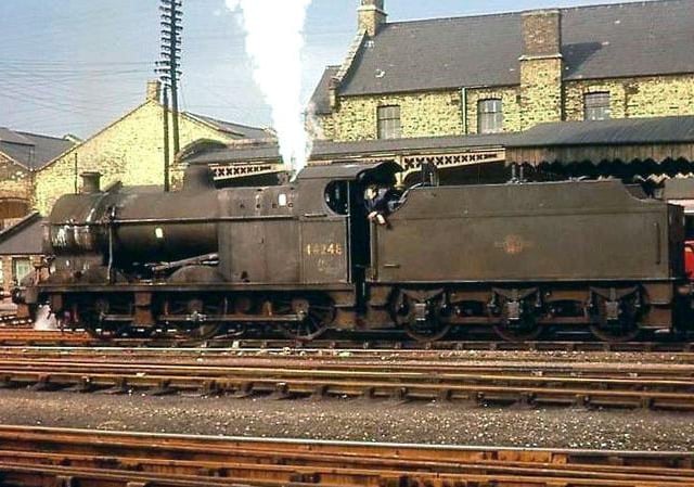 Steam locomotives were still a common sight at Peterborough East in the 1960s.