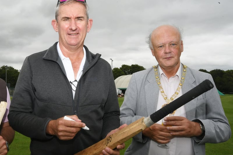 Mayor of Peterborough Nick Sandford (right) with former England fast bowler Andy Caddick.