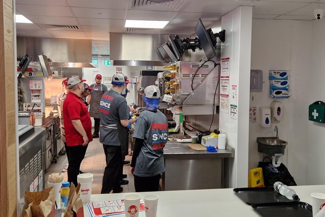 Inside the kitchens at Wendy's in Peterborough