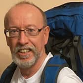 Geoff will be walking to raise money for Sue Ryder, the charity he volunteers with. 