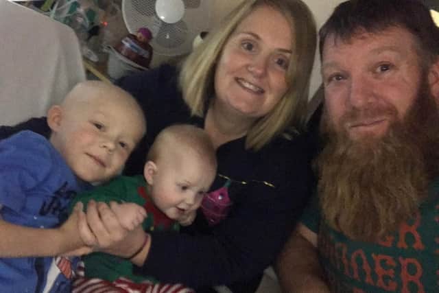 Christmas 2019: Elliott, mum Andrea, Dad Wes and brother Tobias
