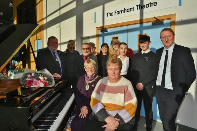Jenny Farnham, chair of the local parish council and school governor, has the theatre at Ormiston Bushfield Academy named after her.