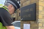 Police close a parking area of Rivergate, in  Peterborough following concerns about anti-social behaviour