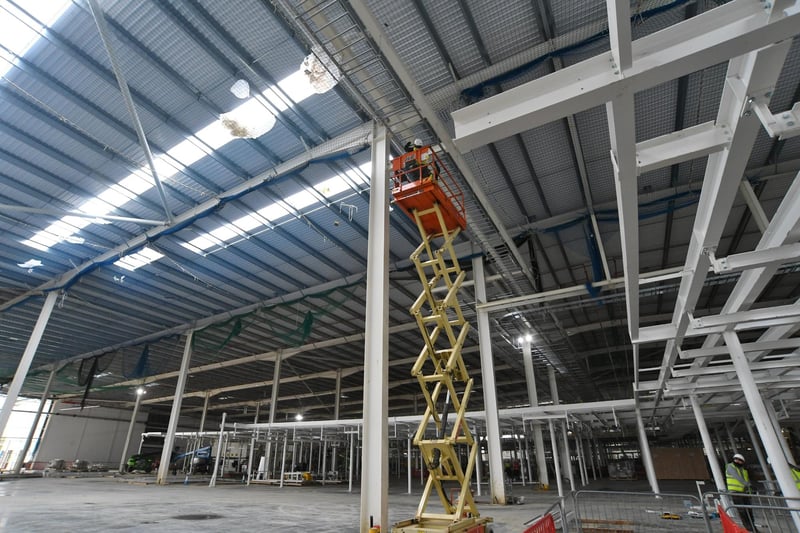 Construction work on the interior of the Crown Bevcan factory at Woodston, Peterborough.