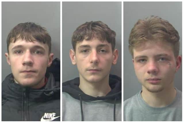 Weston Haylock (left) Harvey Carr (centre) and Tyler Eastabrook (right)