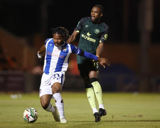 Owura Edwards in action for Colchester United. (Photo by Alex Pantling/Getty Images).