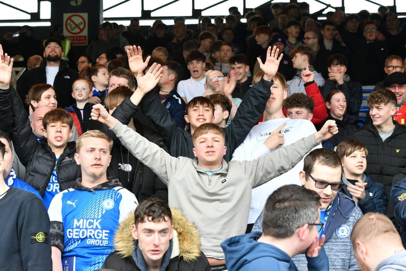 Fans watch on as Peterborough United are beaten by Portsmouth.