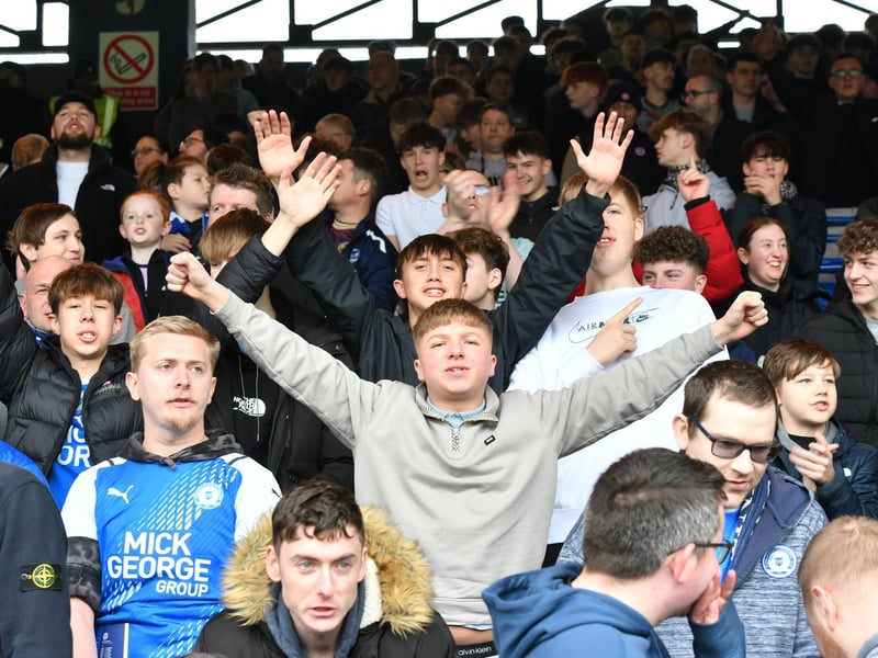 Fans watch on as Peterborough United are beaten by Portsmouth.