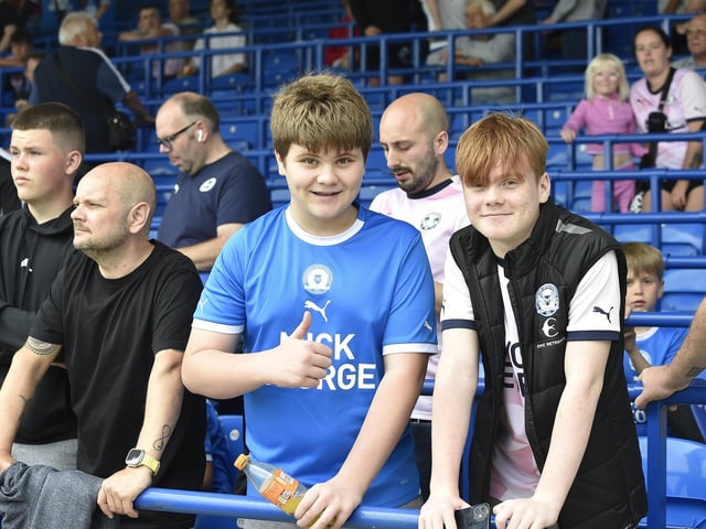 Posh fans at the Weston Homes Stadium for the visit of Charlton.