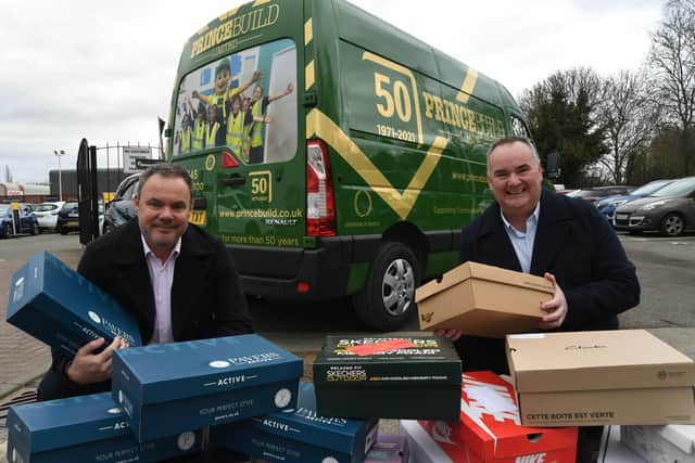 Mark and Dale Asplin, directors of Princebuild, in Peterborough, who are planning to take aid parcels out to for Ukraine