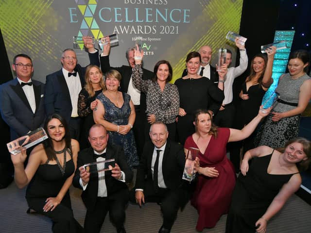 The winners group at last year's Peterborough Telegraph Business Excellence Awards.