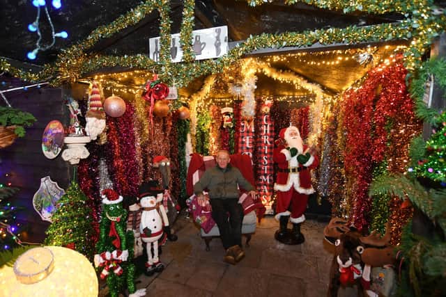 Dave Woodbridge at his Christmas lights house at Longthorpe.