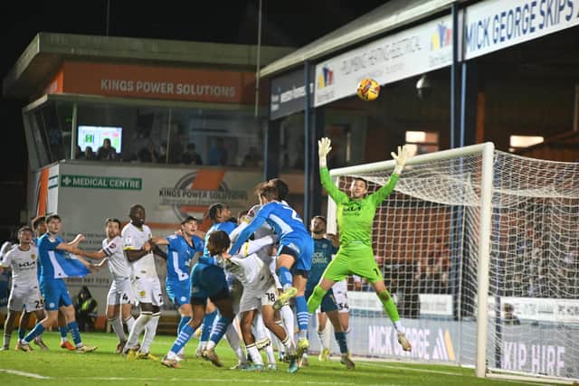 Action from Posh v Burton last season. Photo David Lowndes.