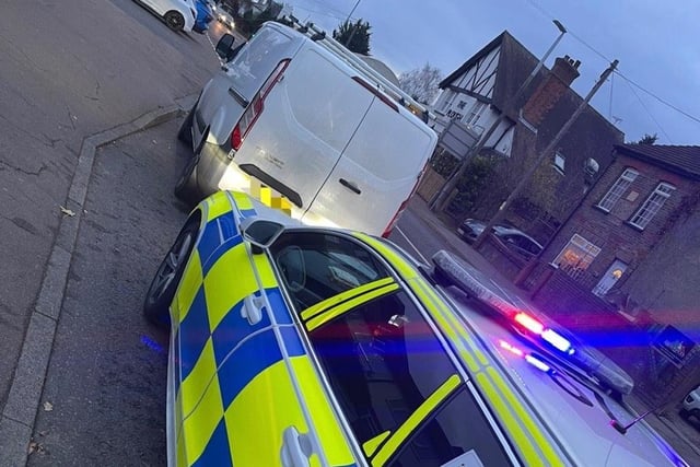 The driver of this Ford Transit van allegedly had no insurance, tax or MOT. The vehicle was seized and the driver was reported for numerous offences.