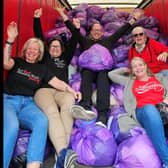 Slimming World members in Peterborough with their donations.