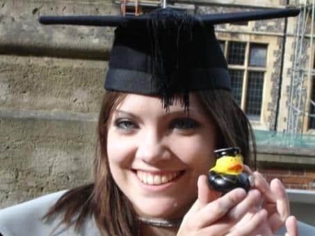 Clare Cruickshank, pictured graduating from Canterbury University, was "crazy about little yellow rubber ducks."