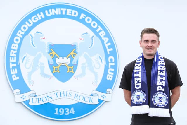 Ben Thompson after signing for Posh. Photo: Joe Dent/theposh.com.