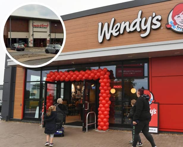 The Wendy's drive-thru in Maskew Avenue, Peterborough, which opened last year, and, inset, the venue for the second Wendy's at Cygnet Park, Hampton, Peterborough.