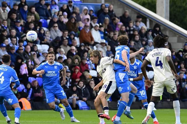 Action from Posh v Burton. Photo David Lowndes
