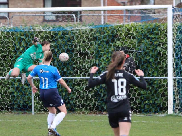 Posh goalkeeper Neive Corry couldn't keep a 30-yard wonder strike out of her net. Photo: Jason Richardson