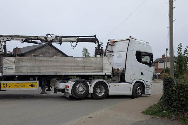 A huge delivery lorry in Eye