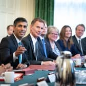 Prime Minister Rishi Sunak (C), alongside the Chancellor of the Exchequer, Jeremy Hunt, (centre right) at a Cabinet meeting  
(Photo by Stefan Rousseau - WPA Pool/Getty Images)