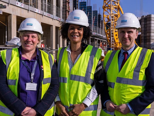 From lefdt, Rachel Nicholls, Principal and CEO of Inspire Education Group, Chi Onwurah MP, Shadow Minister for Science, Research, and Innovation, Andrew Pakes, Labour and Cooperative Parliamentary Candidate for Peterborough