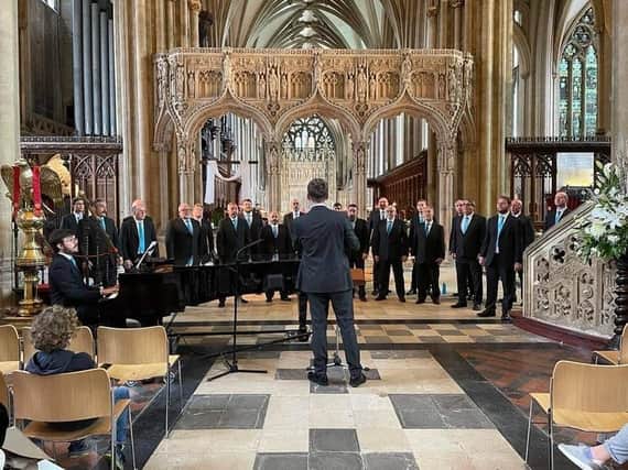 Peterborough Male Voice Choir performing at the Cornwall International Male Choral Festival