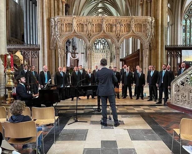 Peterborough Male Voice Choir performing at the Cornwall International Male Choral Festival