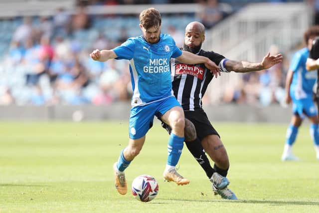 Cian Hayes in action for Posh against Notts County last weekend. Photo Joe Dent/theposh.com